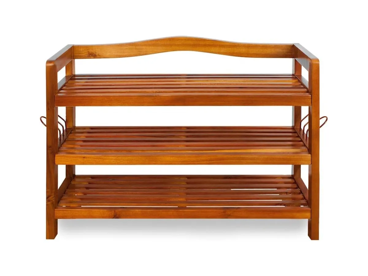 3-tier acacia shoe rack