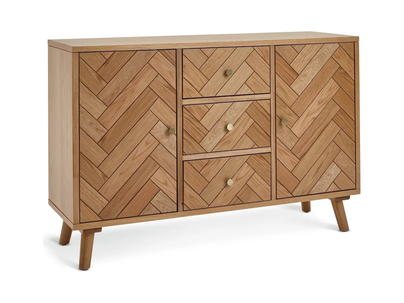 Oak sideboard with parquet detail doors