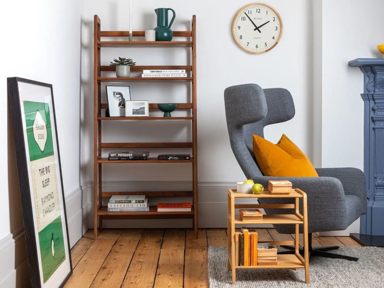 Walnut 5-tier shelving unit