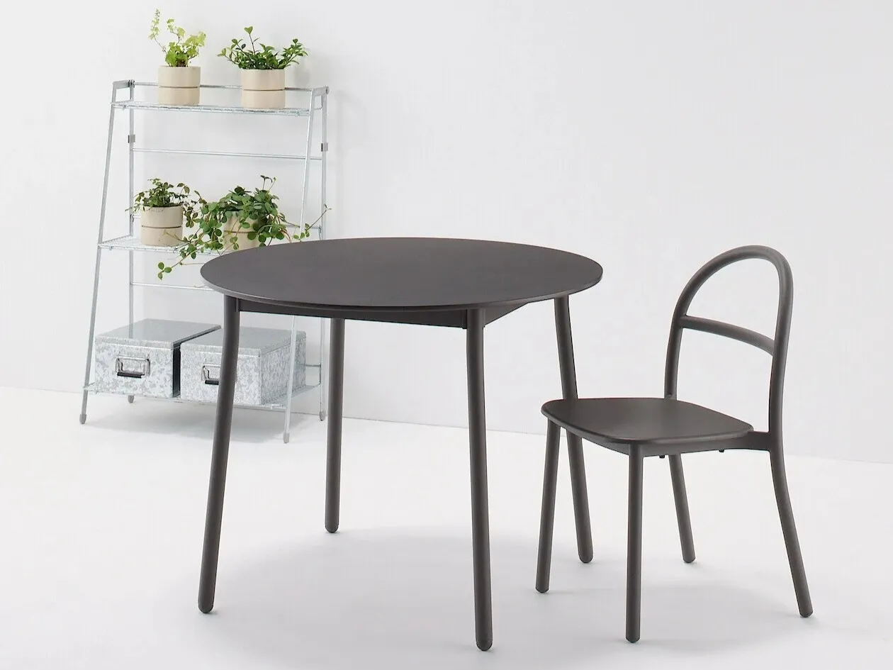 Grey dining table and chair