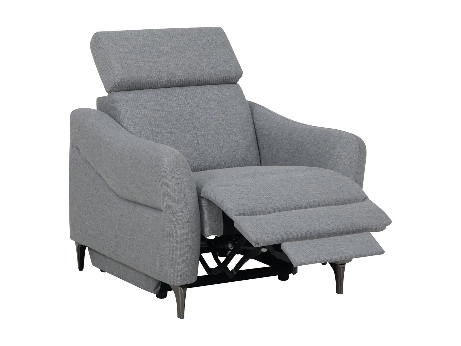 Grey fabric reclining armchair