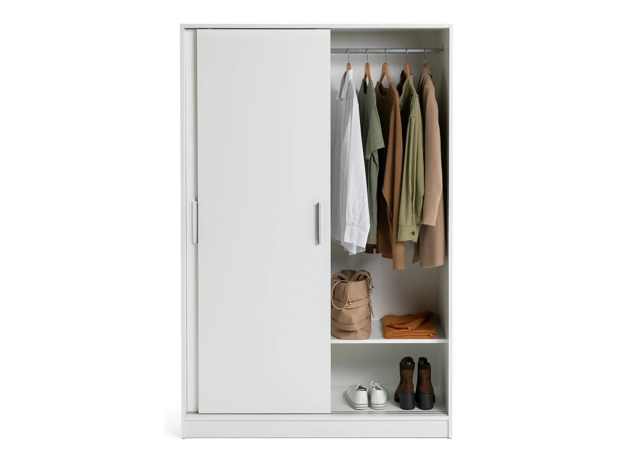 White wardrobe with a pair of sliding doors