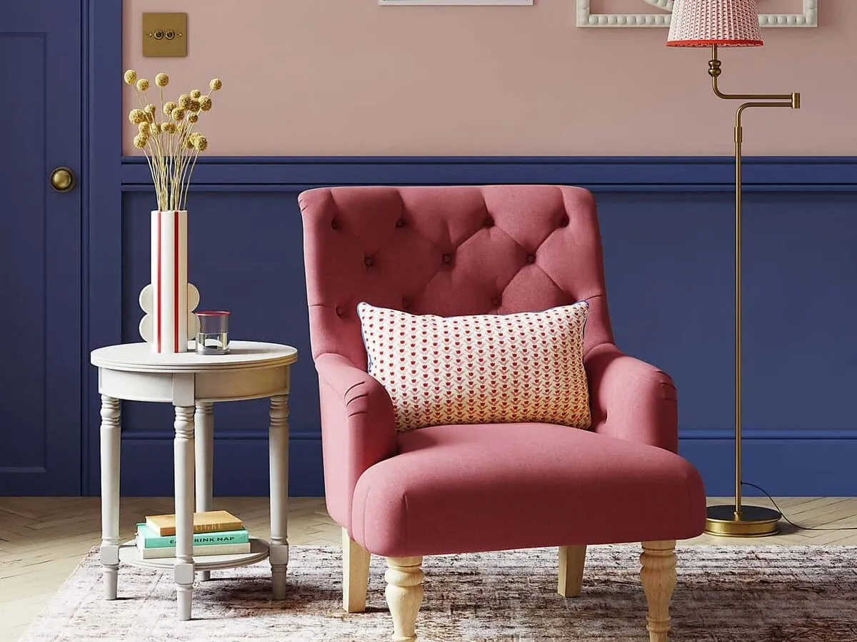 Rhubarb fabric upholstered chair