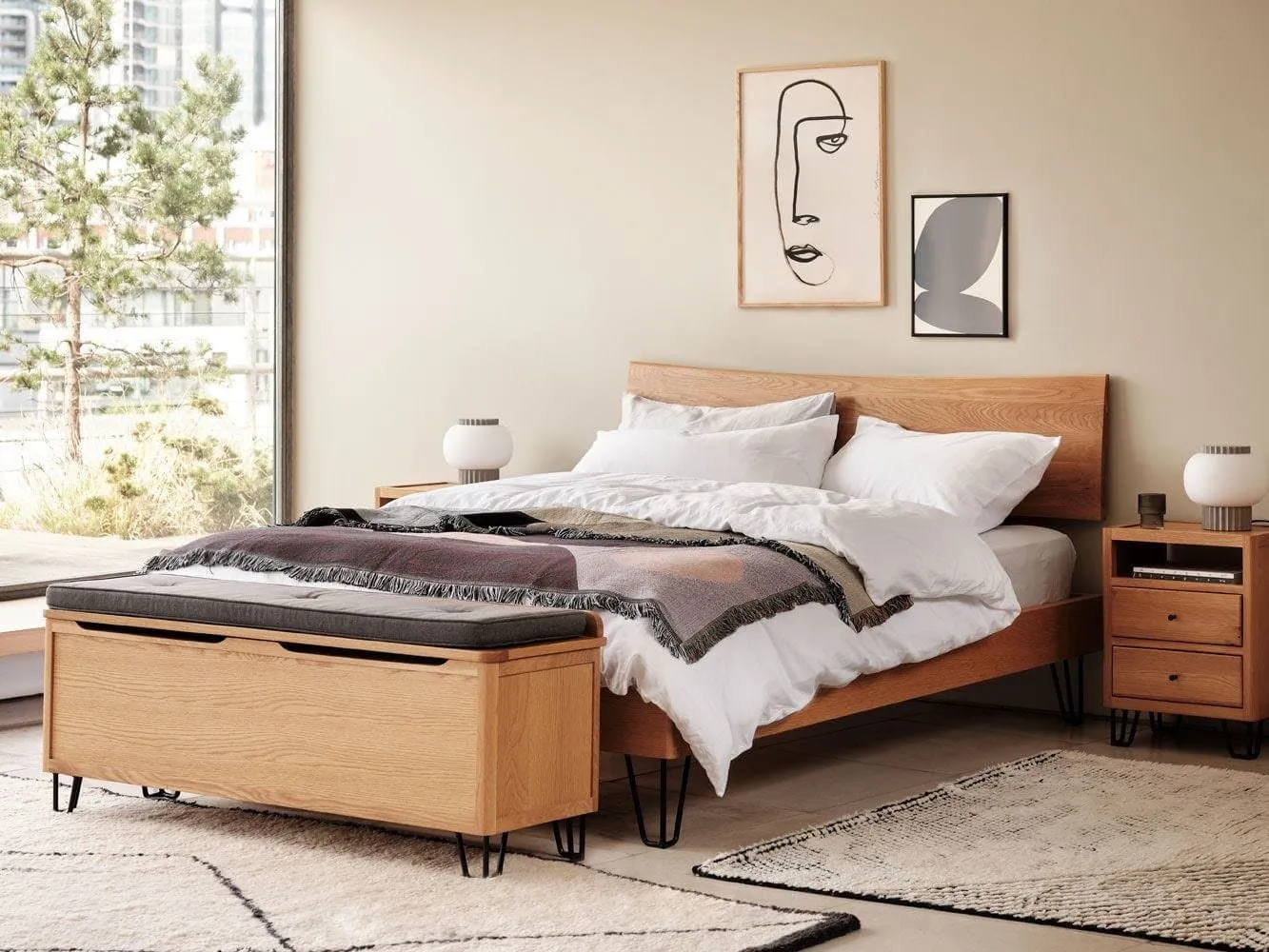 Oak blanket box and bench seat