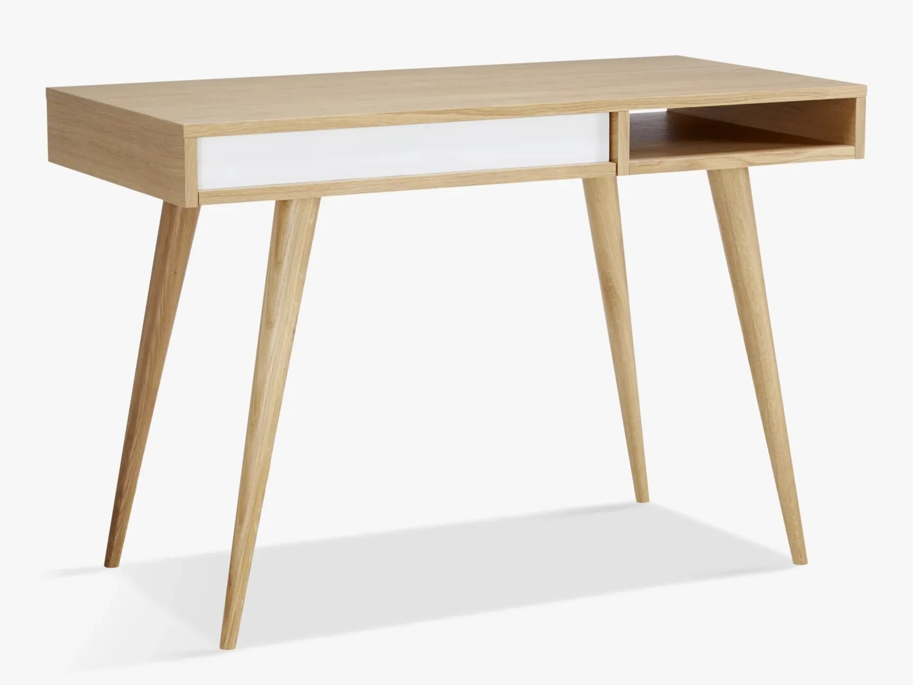 Oak desk with white drawer