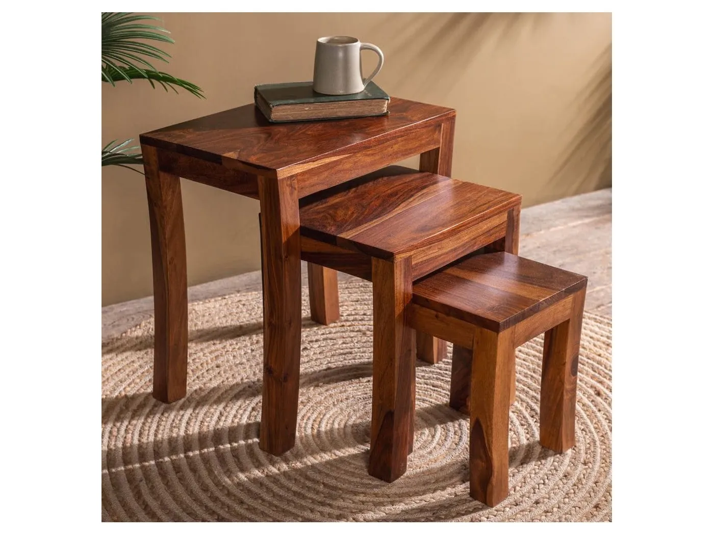 Set of 3 sheesham wood tables