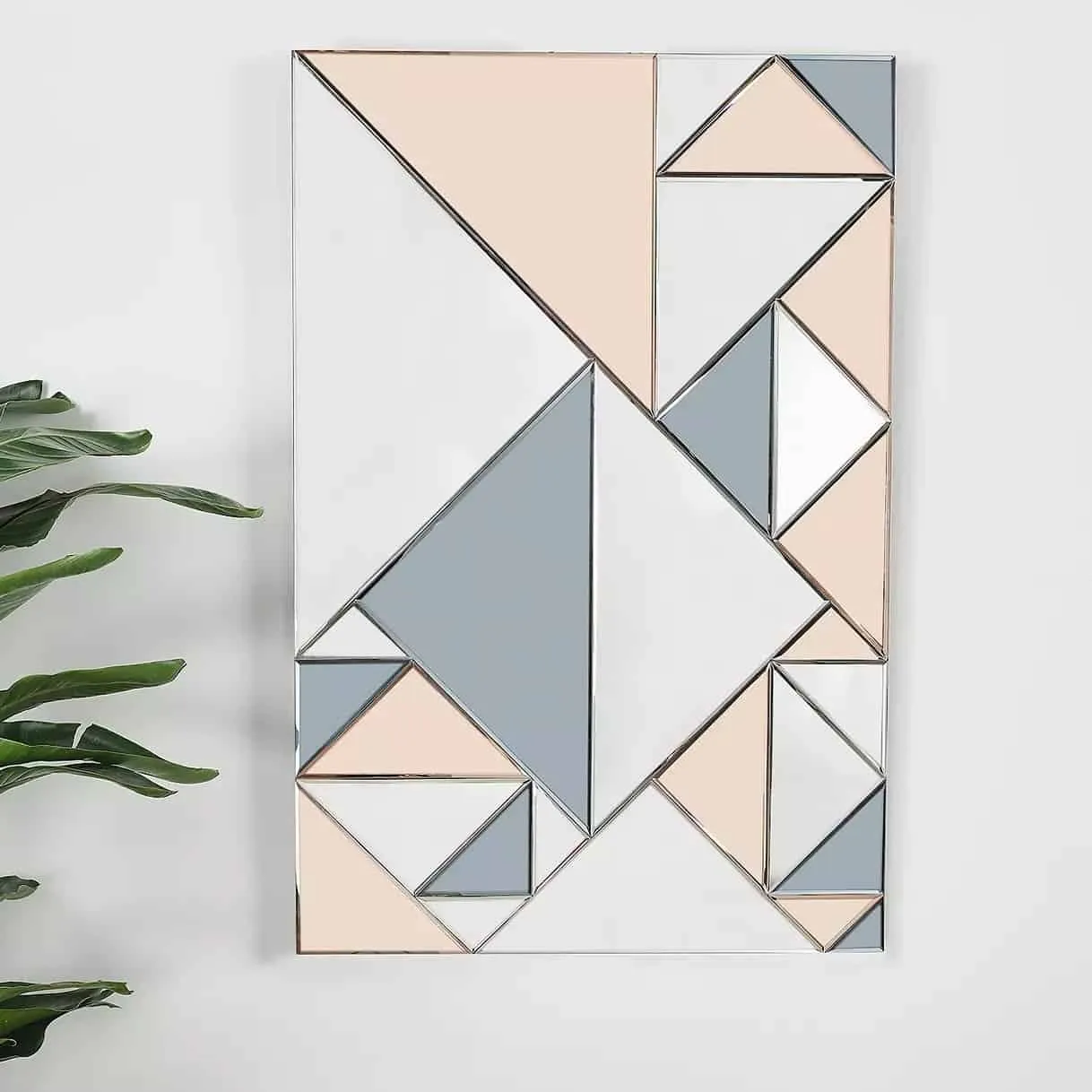Geometric pattern wall mirror