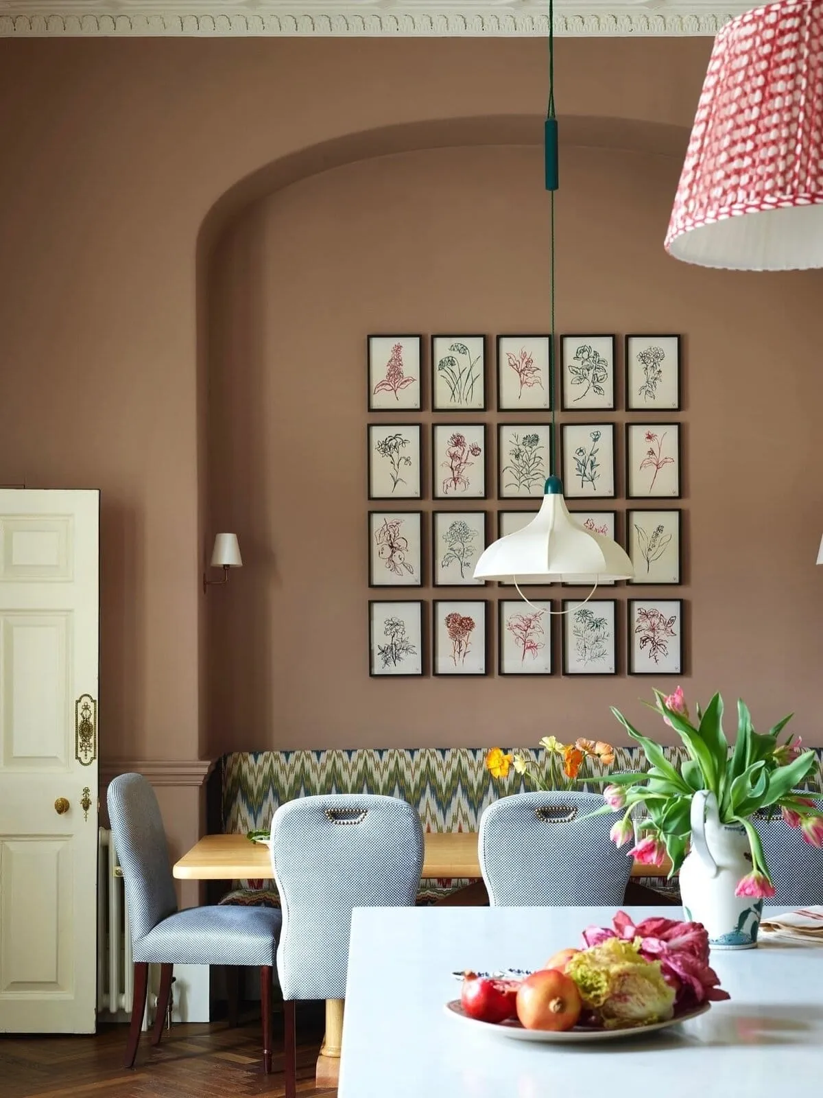 Brown dining room scheme