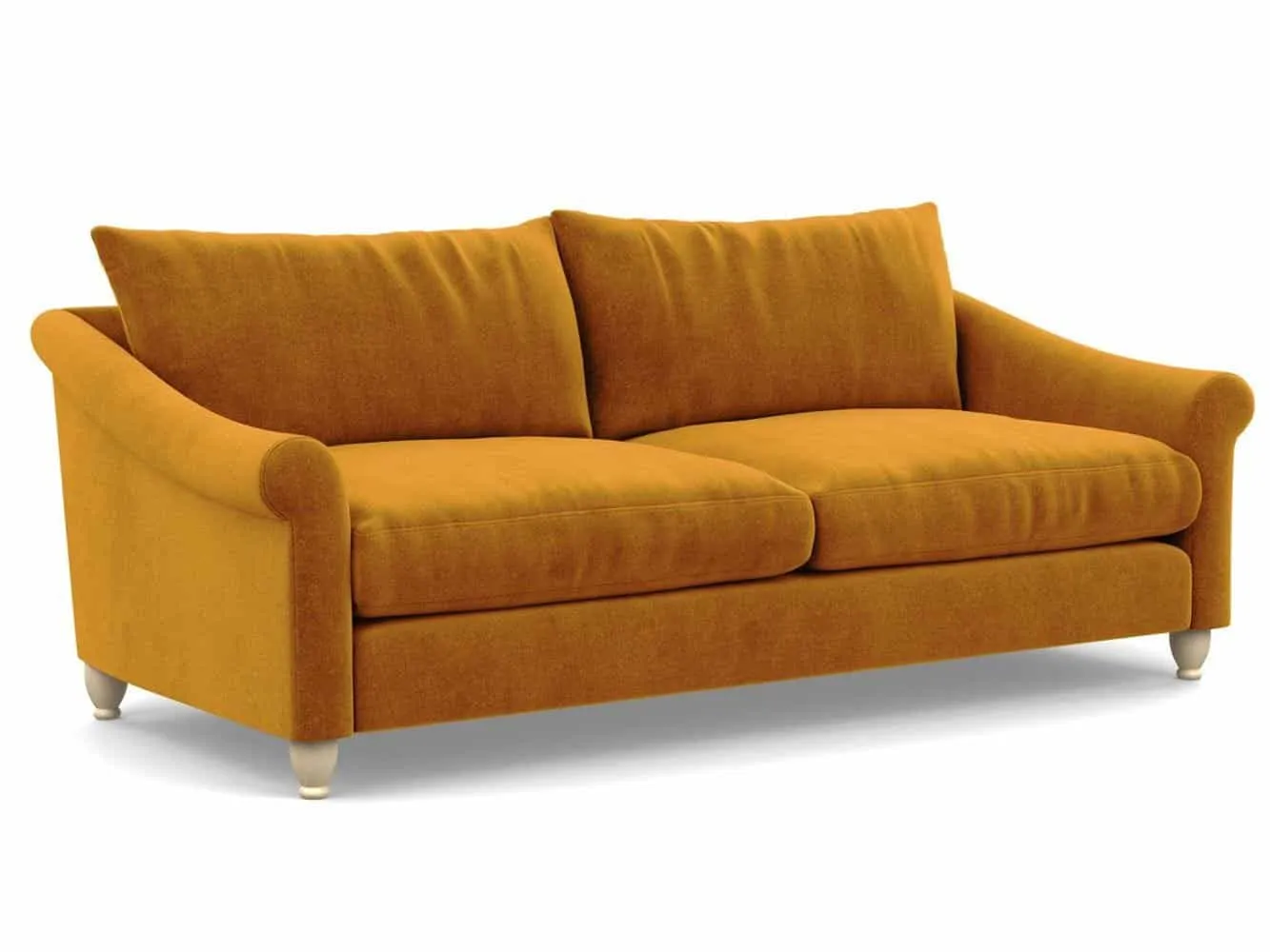 4 seater cognac velvet sofa
