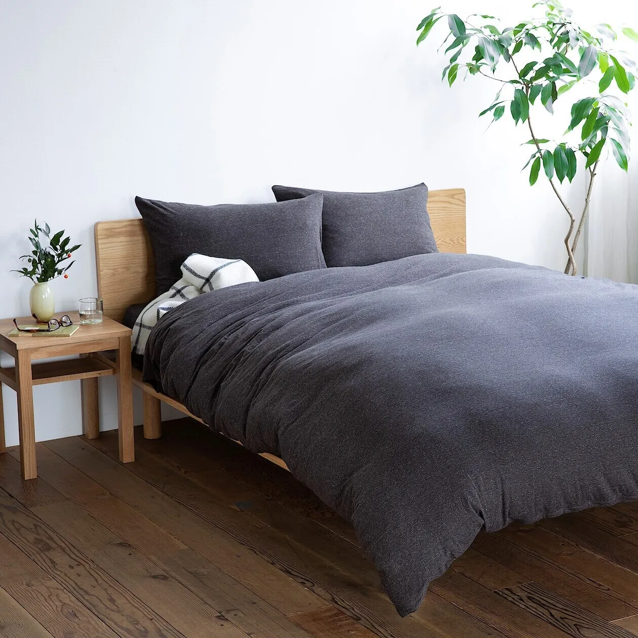 Double oak bed