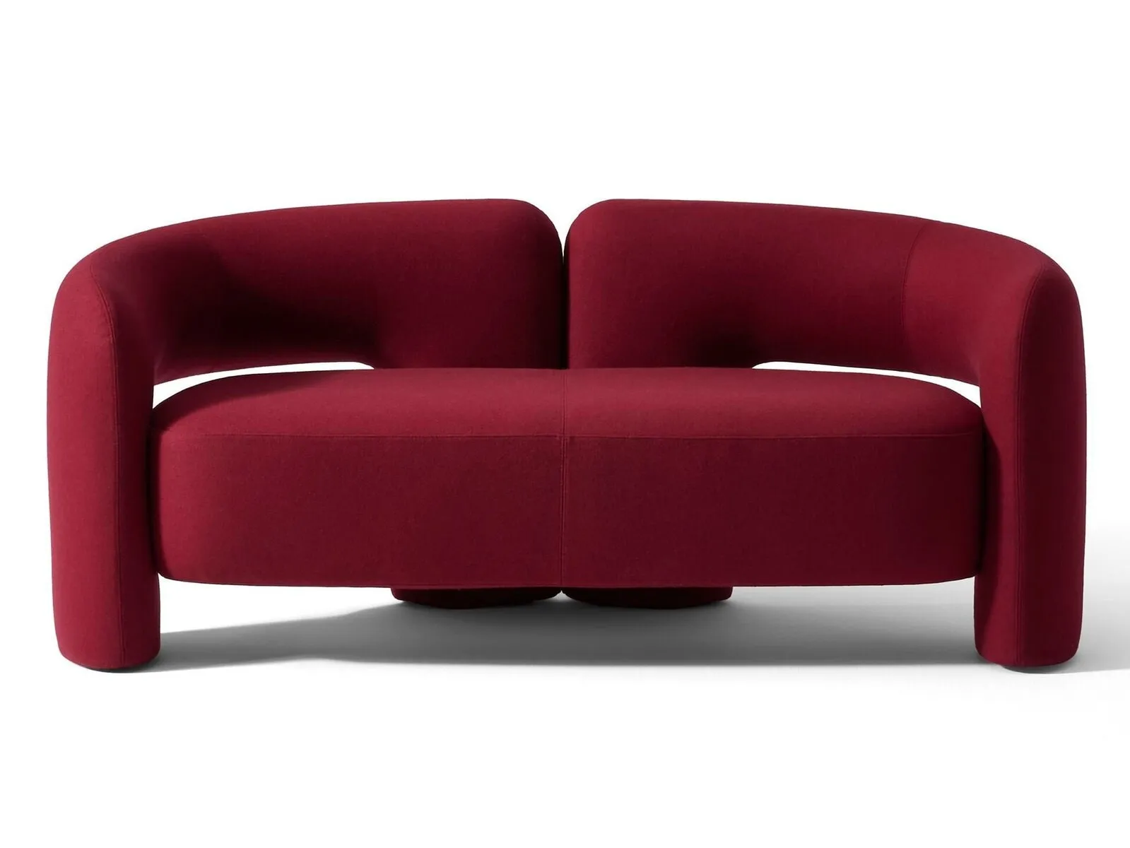 Red fabric chunky fabric sofa