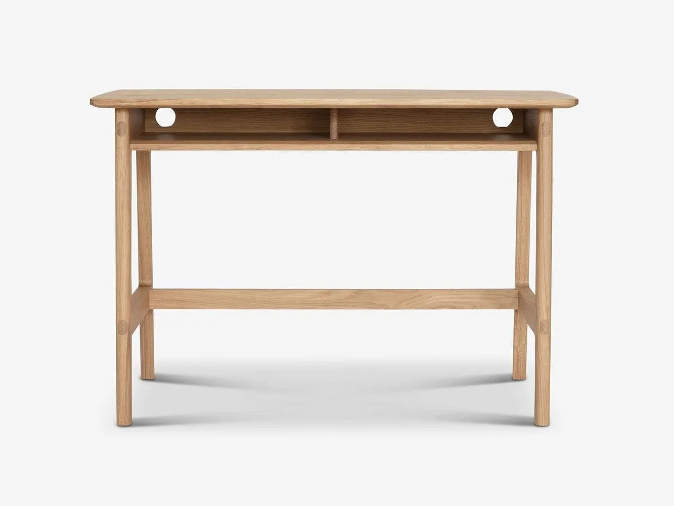 Oak desk with two open shelves