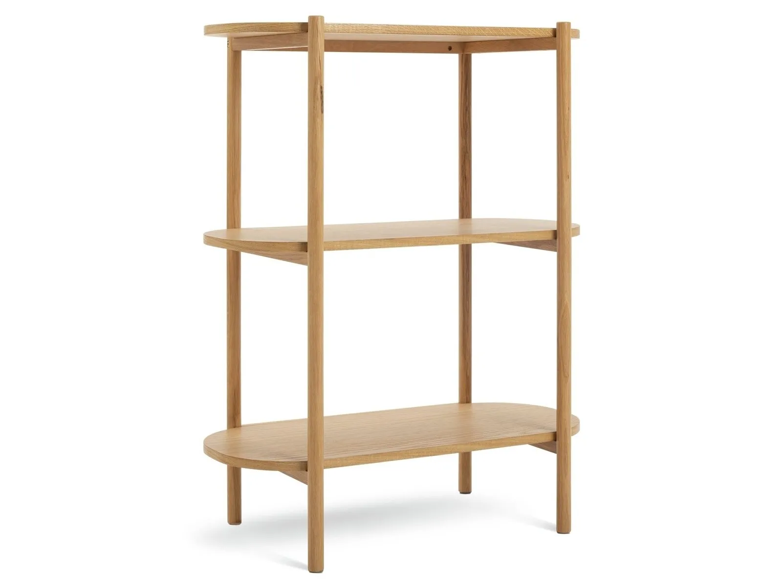 Free-standing oak bookshelf