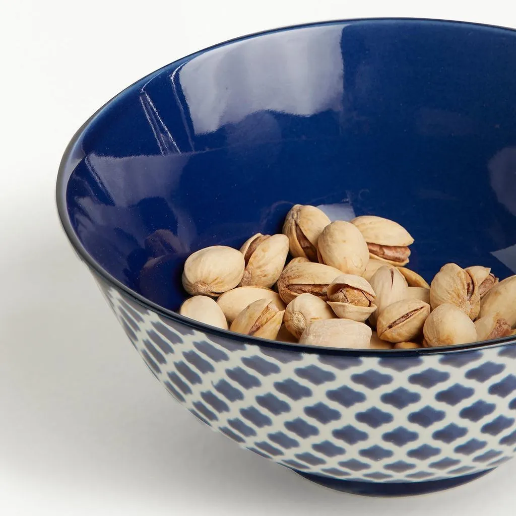 Inky blue ceramic bowl