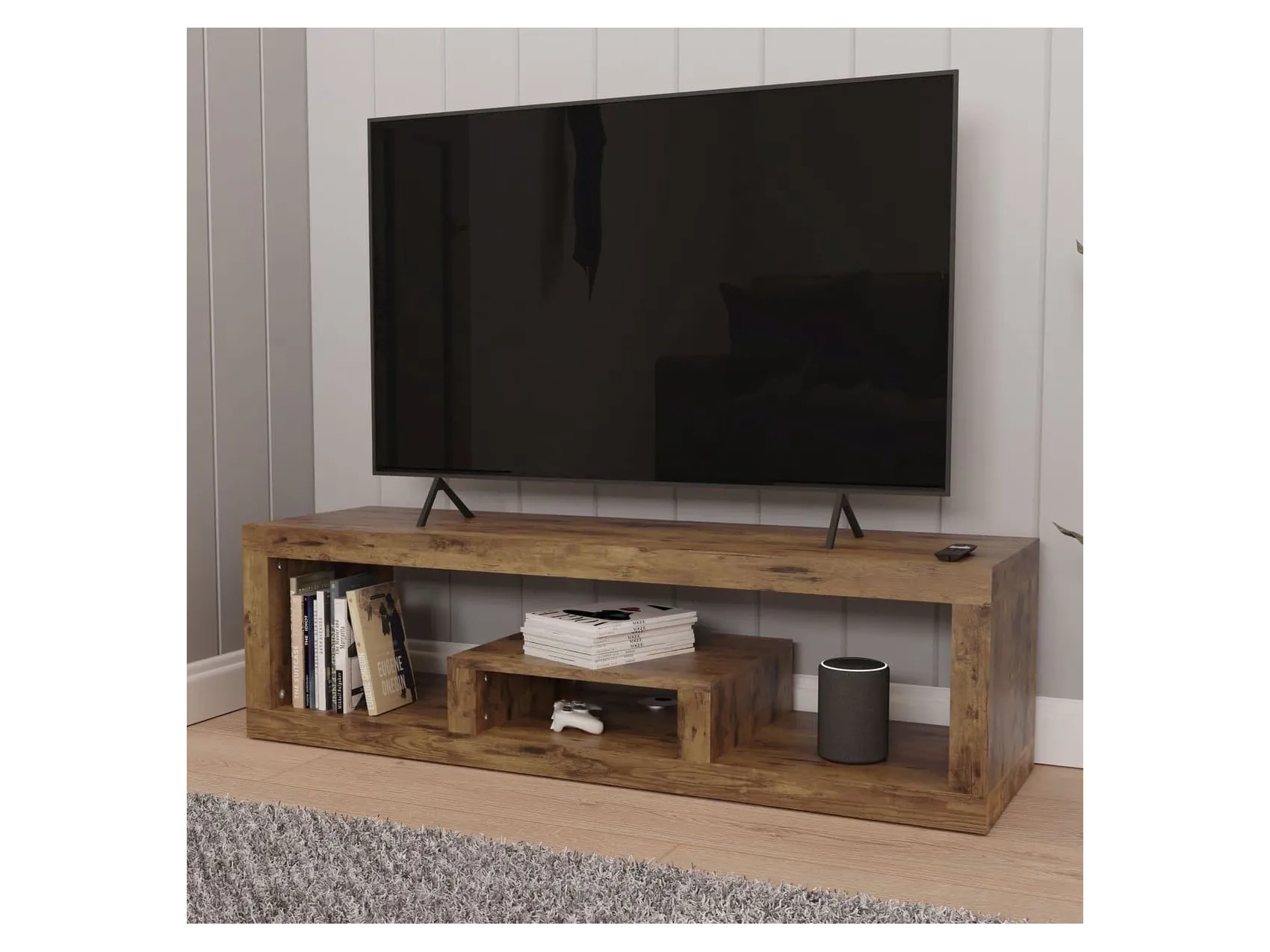 Wide mango effect tv stand