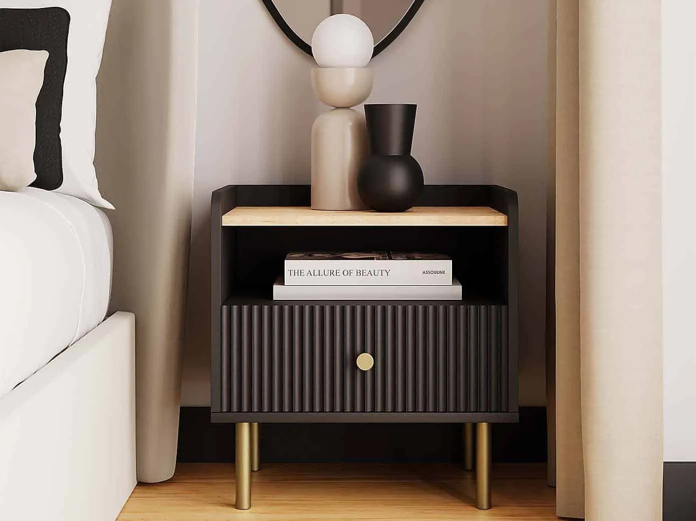 Art deco style bedside cabinet