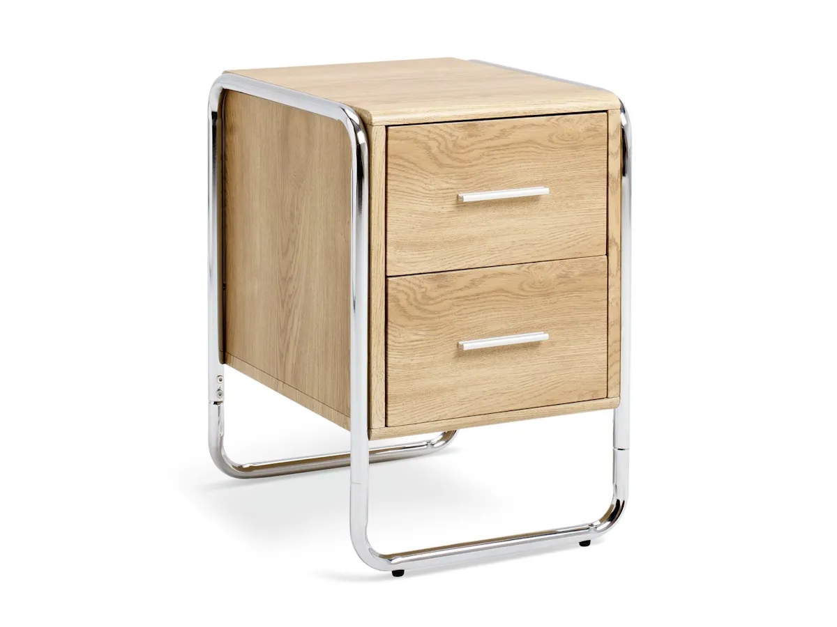 2-drawer filing cabinet with chrome frame
