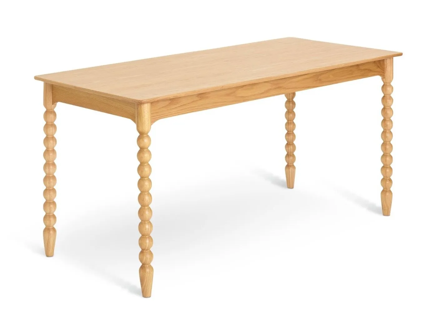 Wooden dining table with carved boobin-style legs