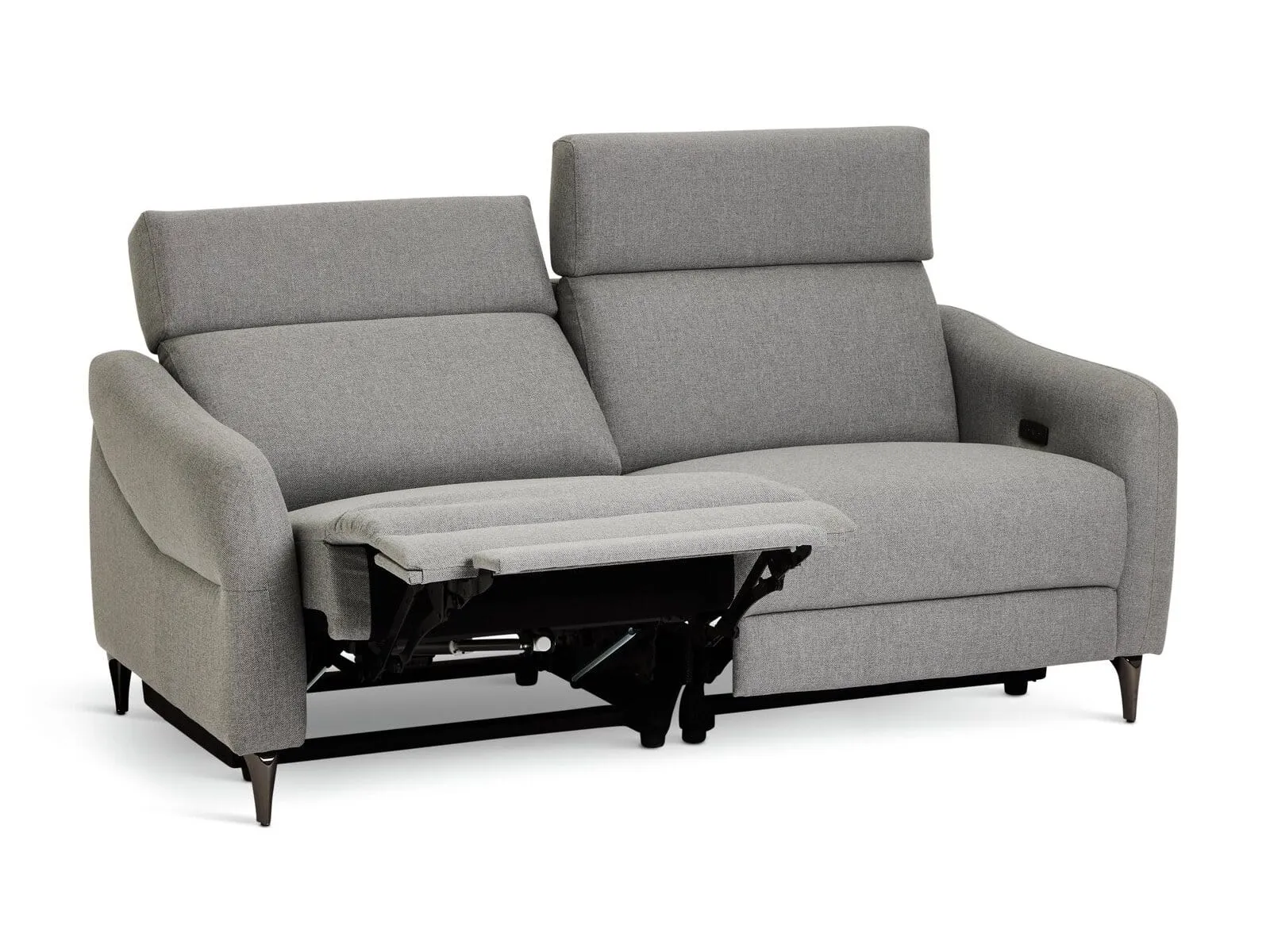 Grey fabric recliner sofa