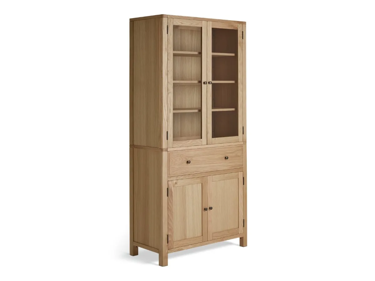 Tall sideboard unit with glass panel doors