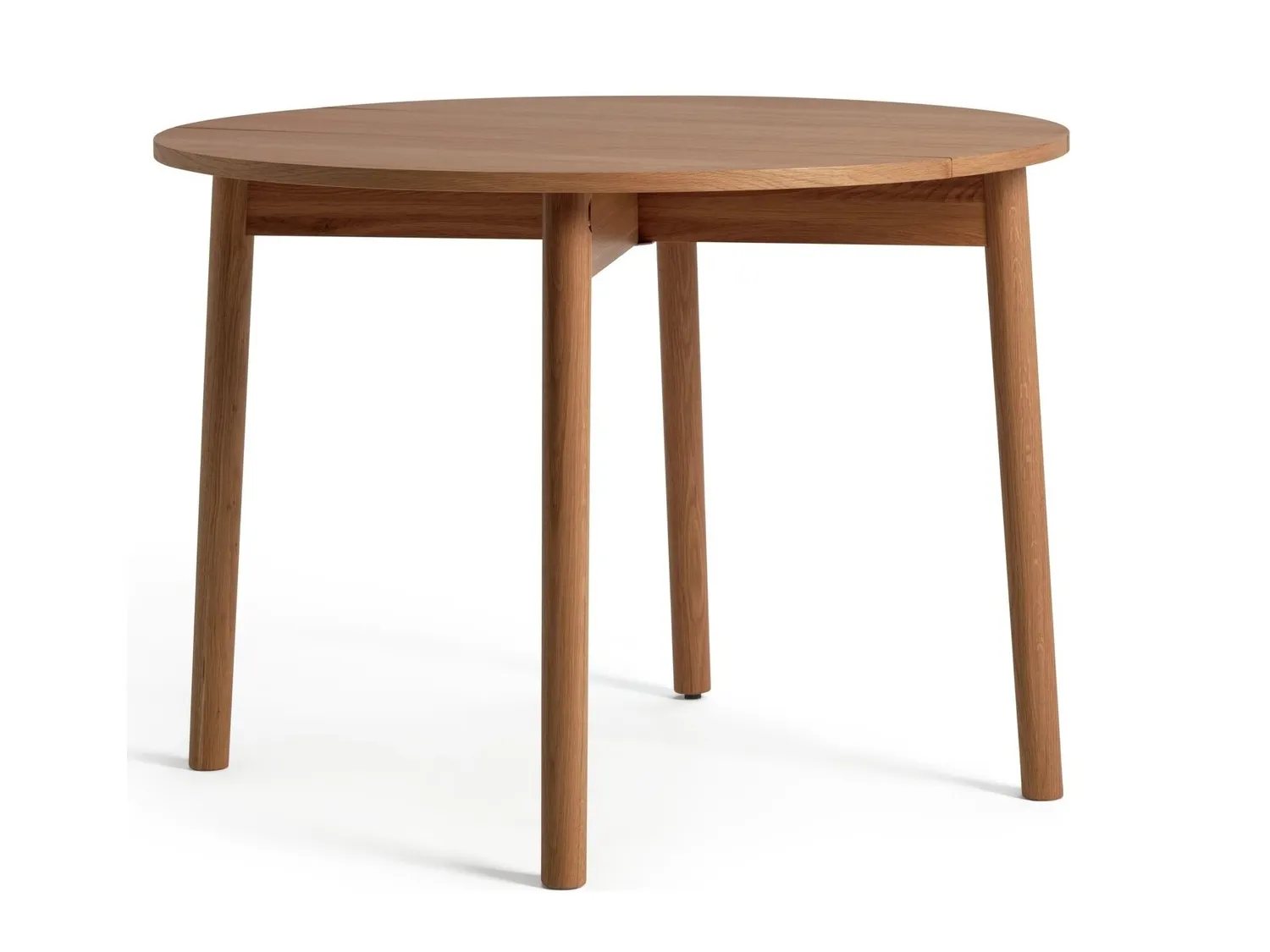 Round walnut dining table