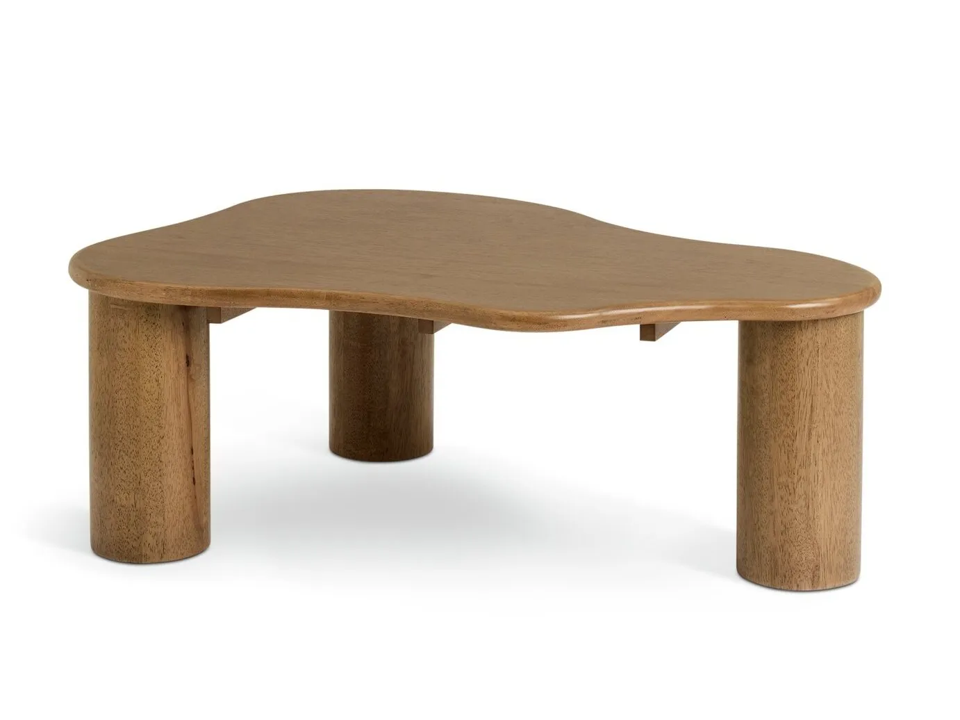 Walnut dining table with wavey top and thick legs