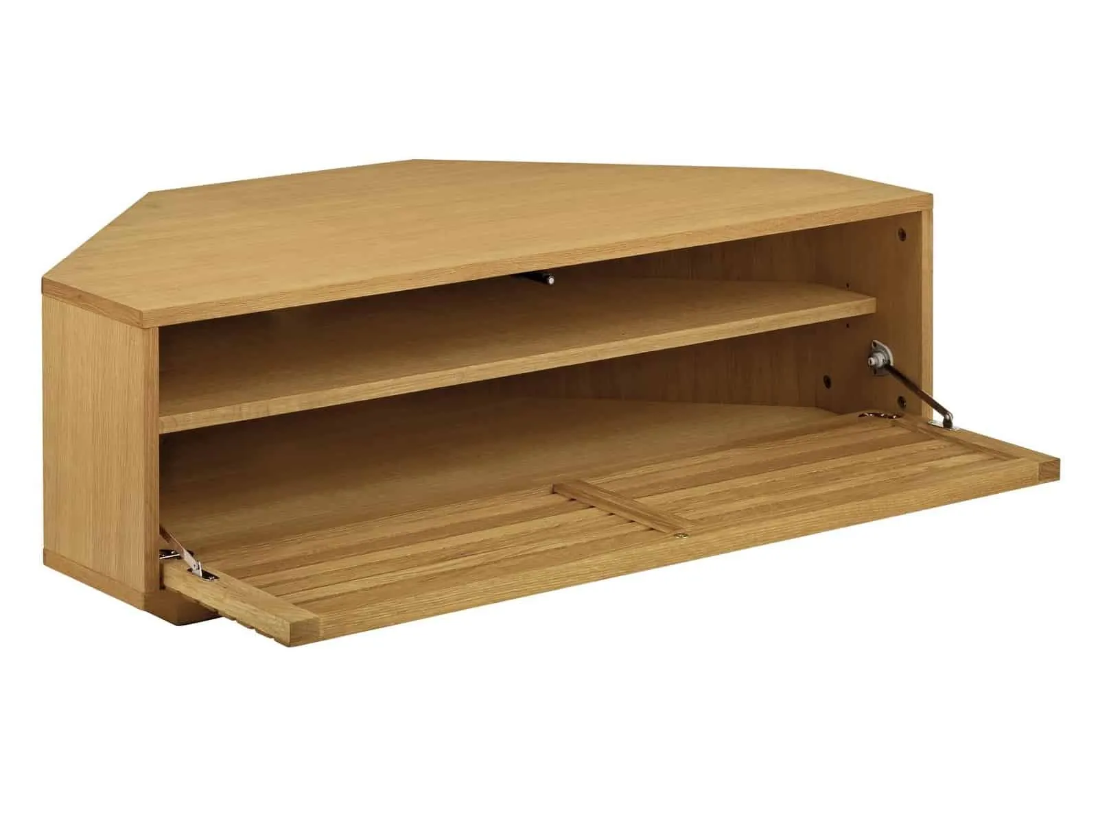 Oak corner TV unit
