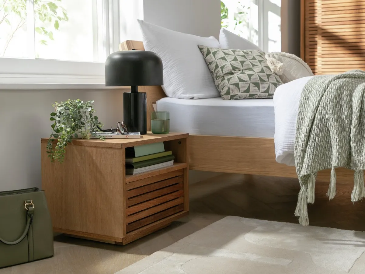 Oak bedside