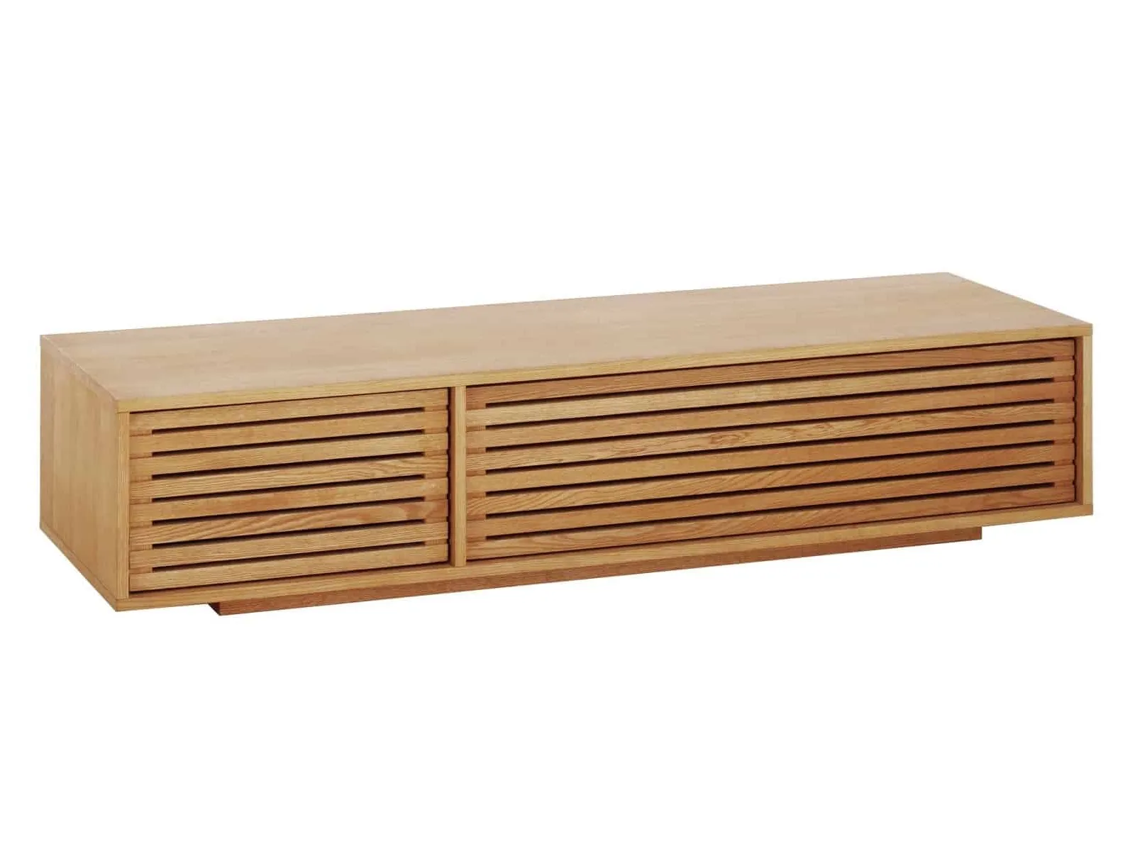 Wide slatted tv unit