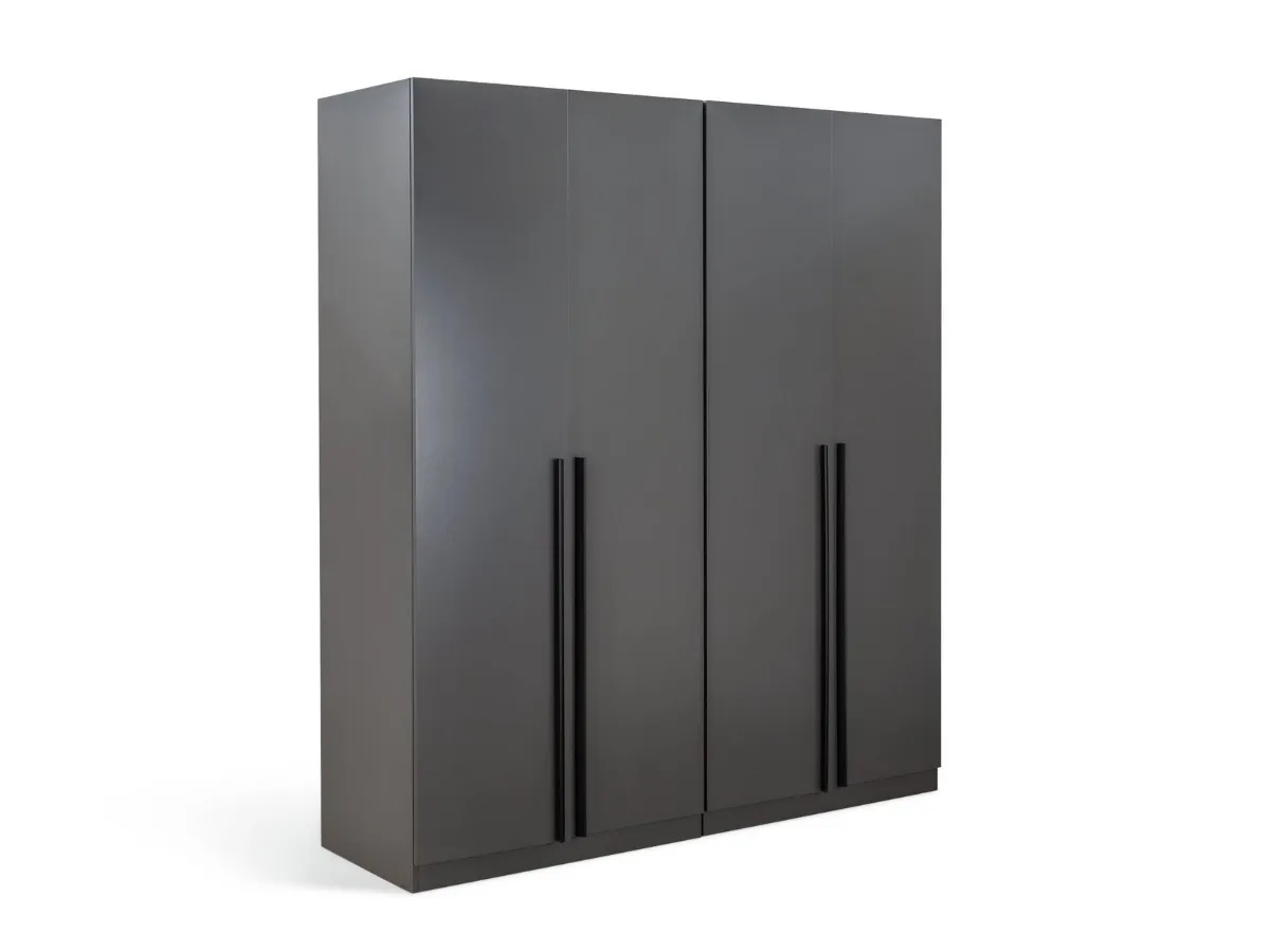 Grey 4-door wardrobe