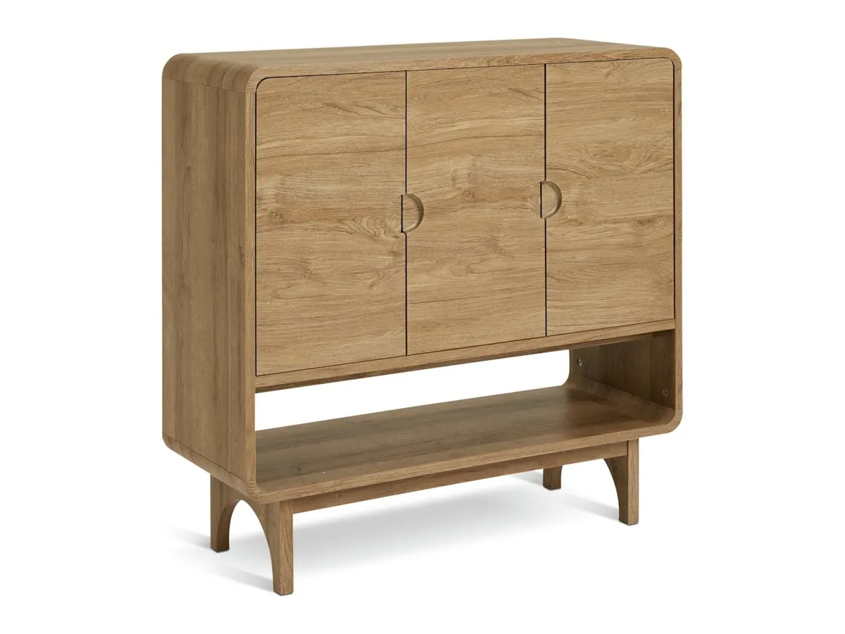Mid Century-style 3-door shoe cupboard