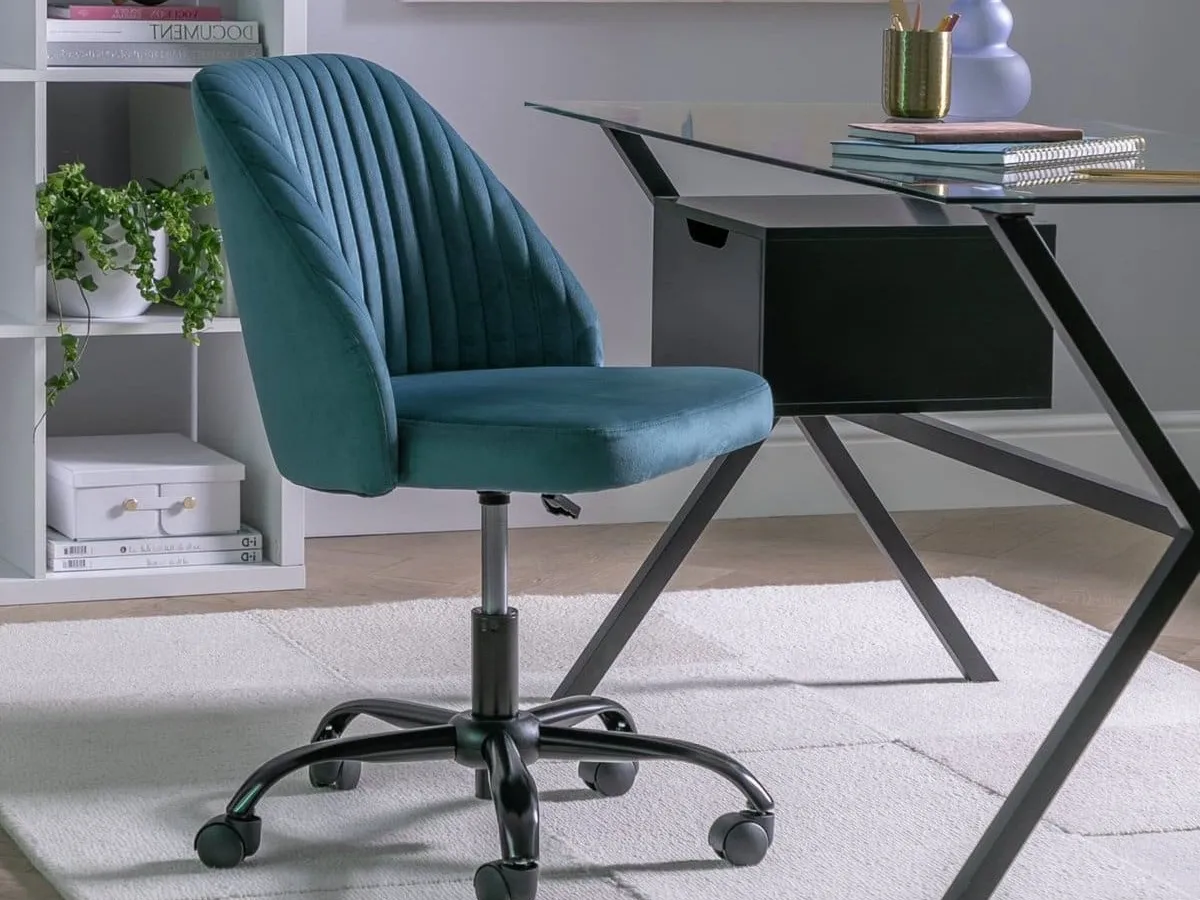Blue fabric office chair