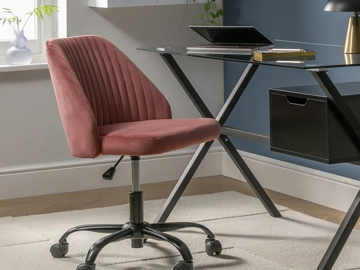 Pink fabric office chair