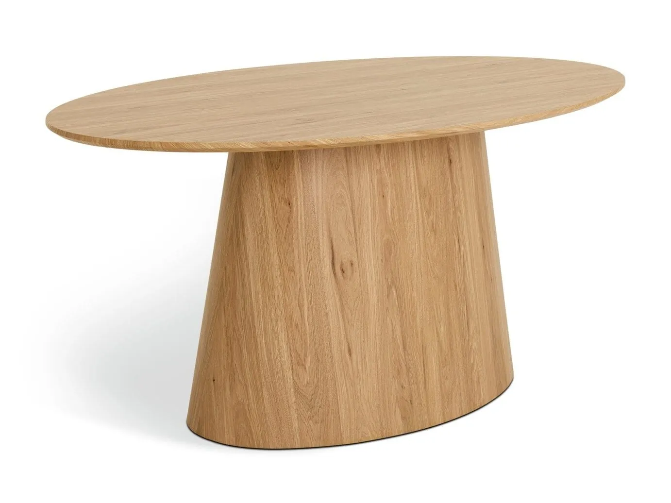 Oval oak dining table on a pedestal bases