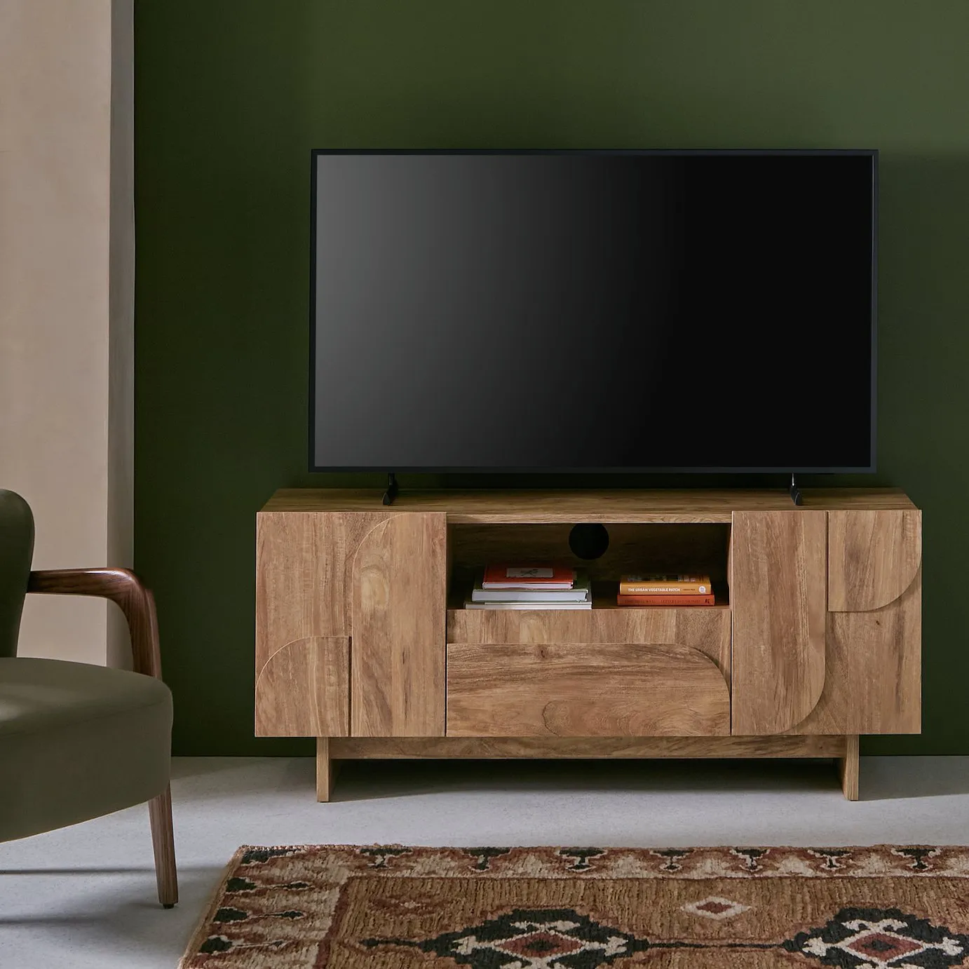 Oak, 2-door tv unit