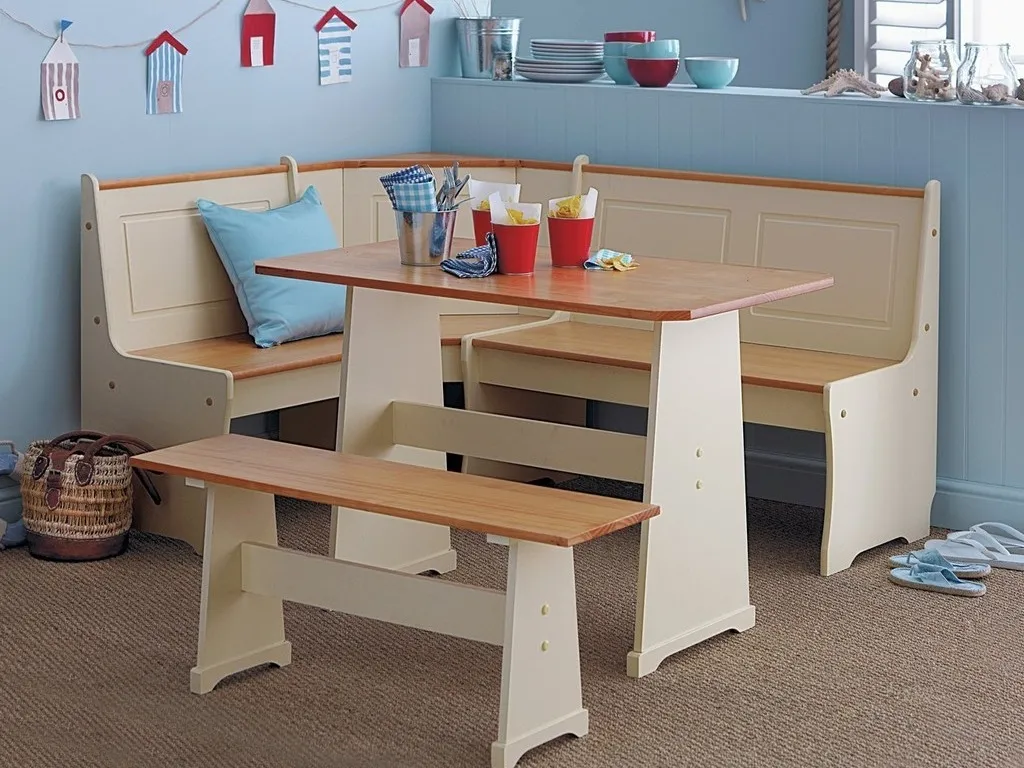 Cream painted corner dining set