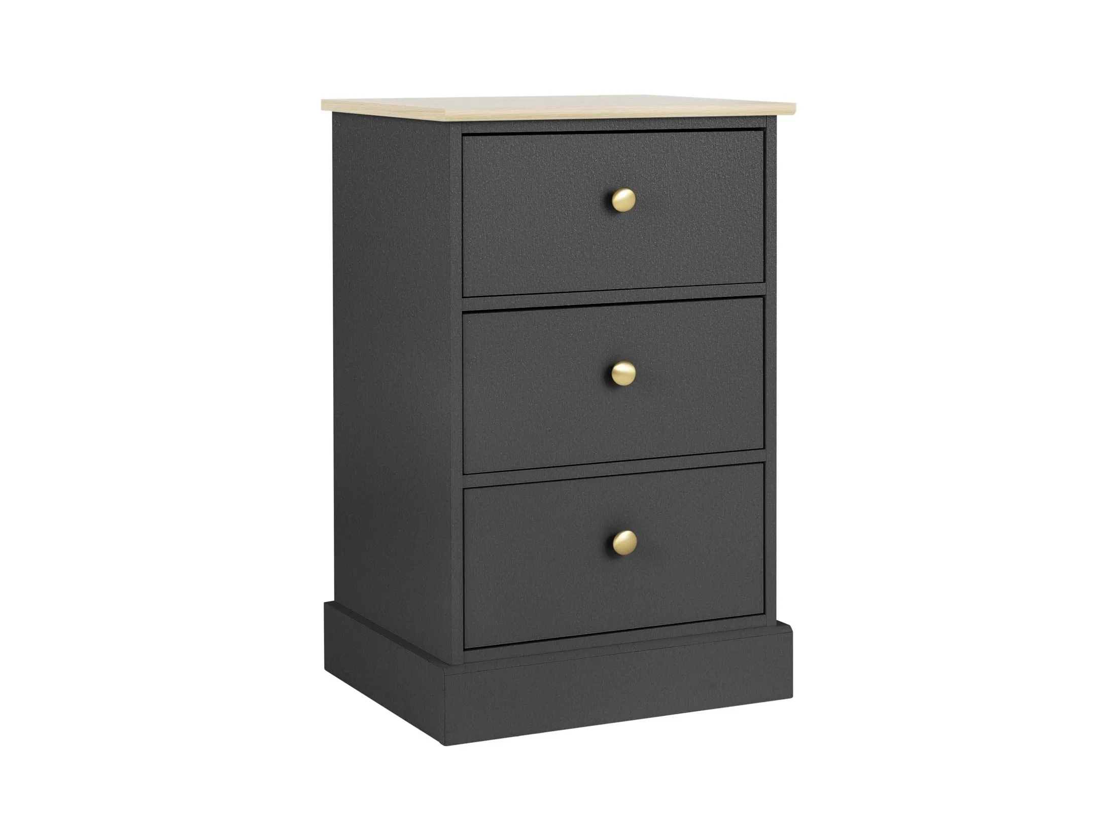 Anthracite grey 3-drawer bedside chest