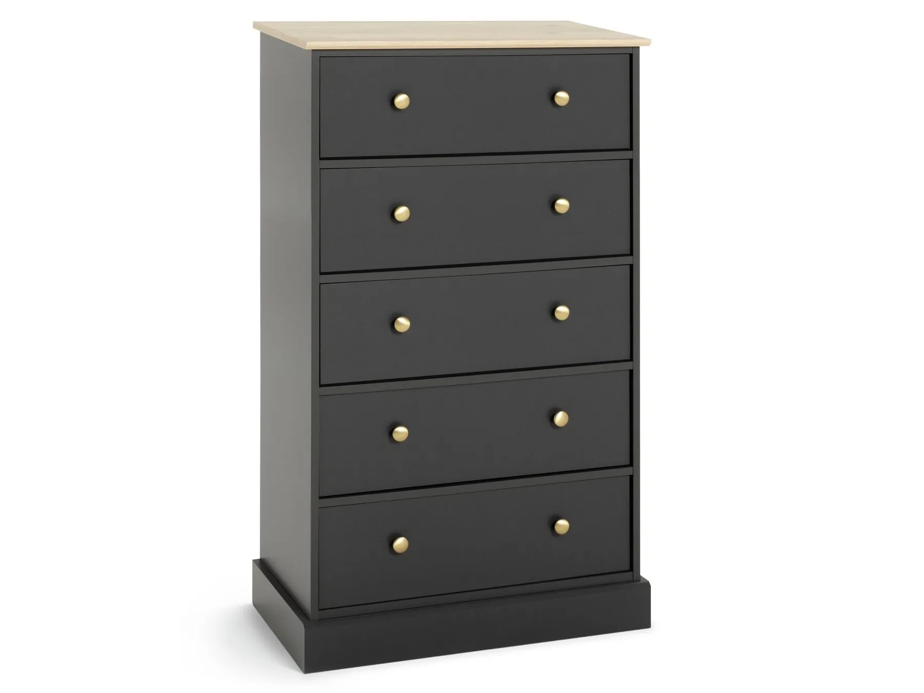 Anthracite-grey 5-drawer tallboy