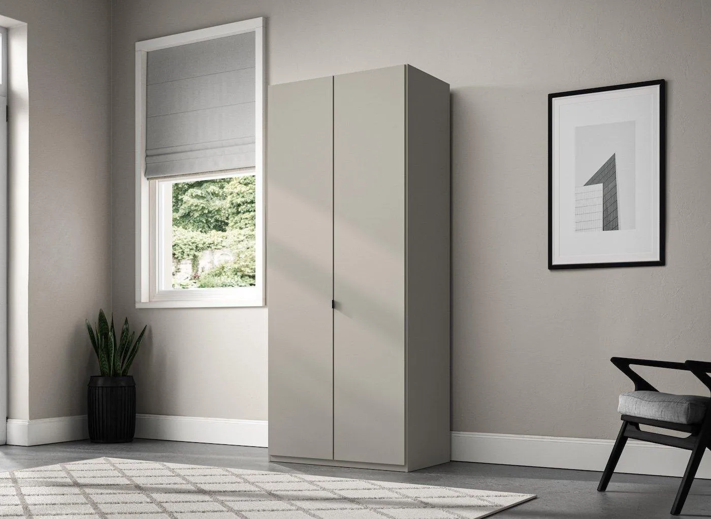 2-door gloss finish wardrobe