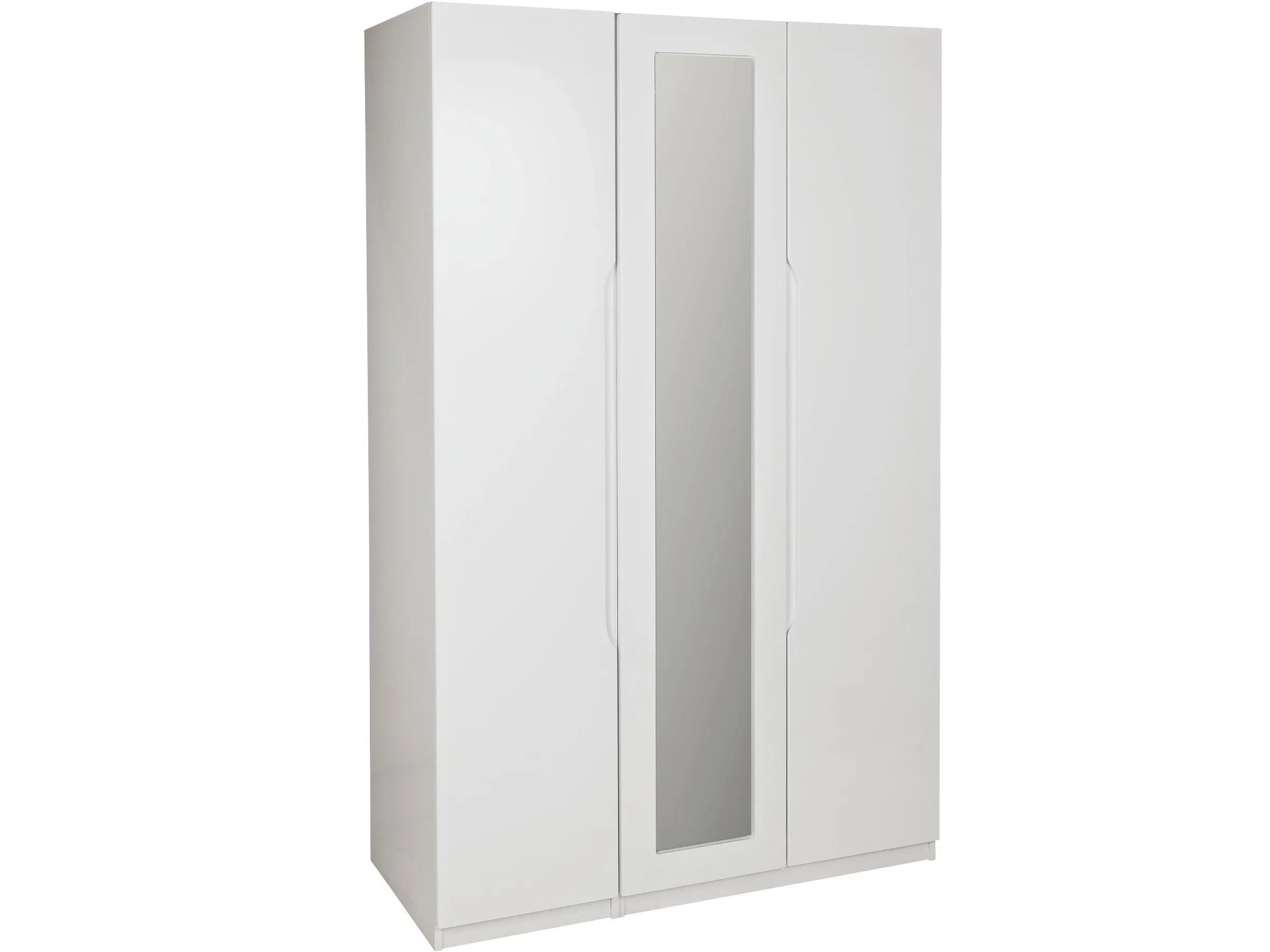3-door white gloss mirrored wardrobe