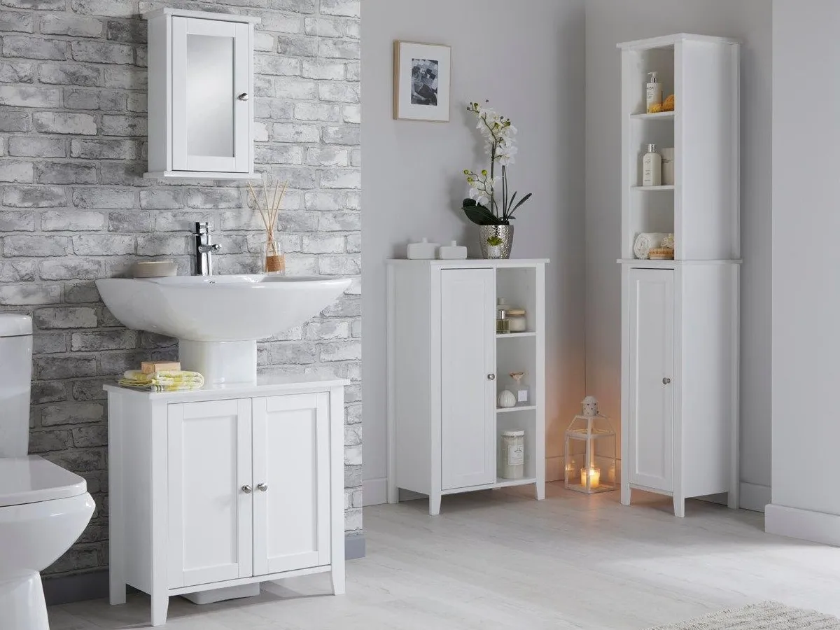 White bathroom furniture