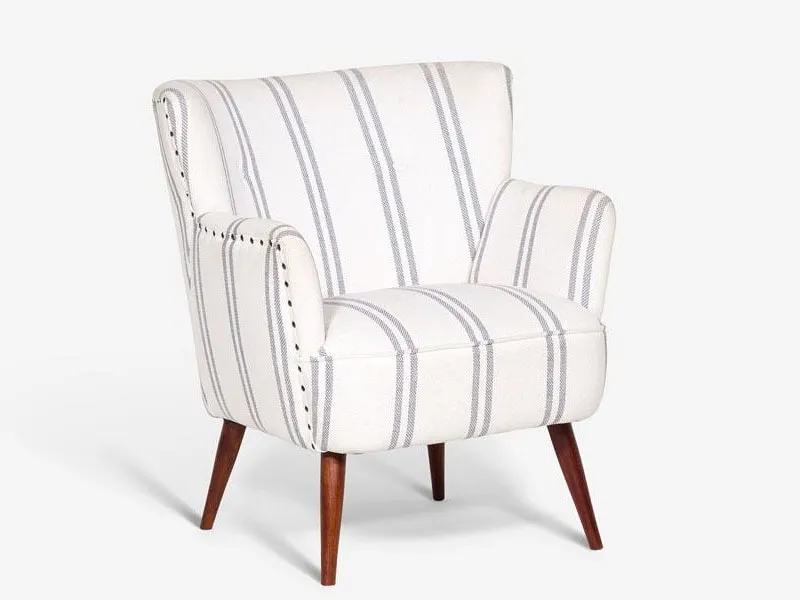 Grey striped armchair
