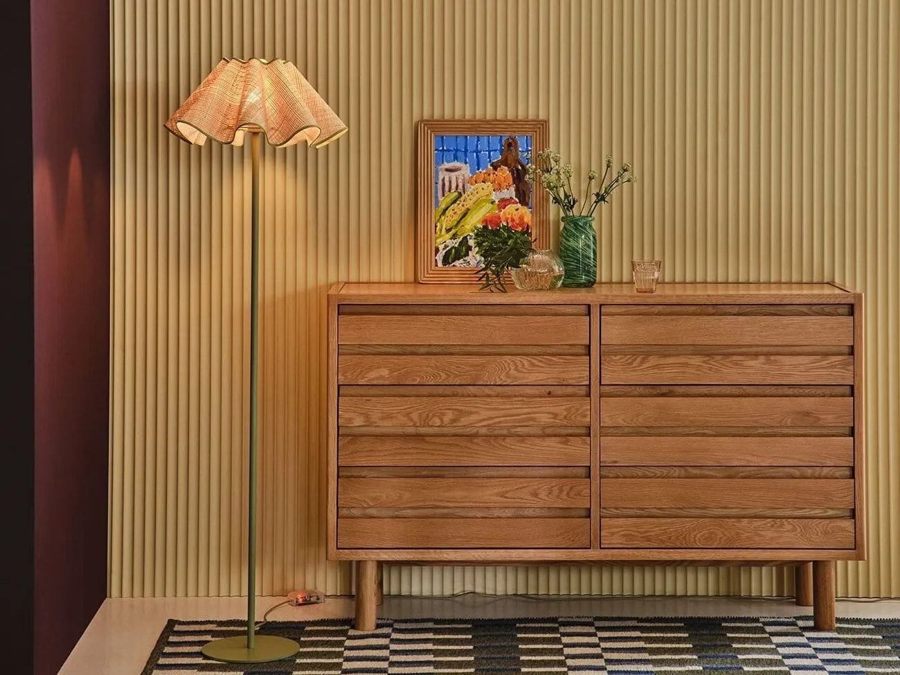Oak 6-drawer chest