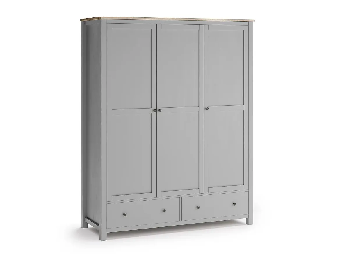 Olive green 3-door wardrobe