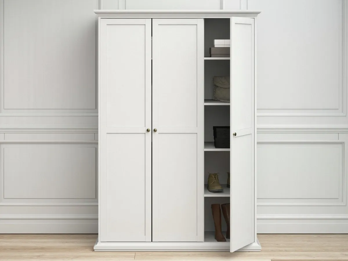 White 3-door wardrobe