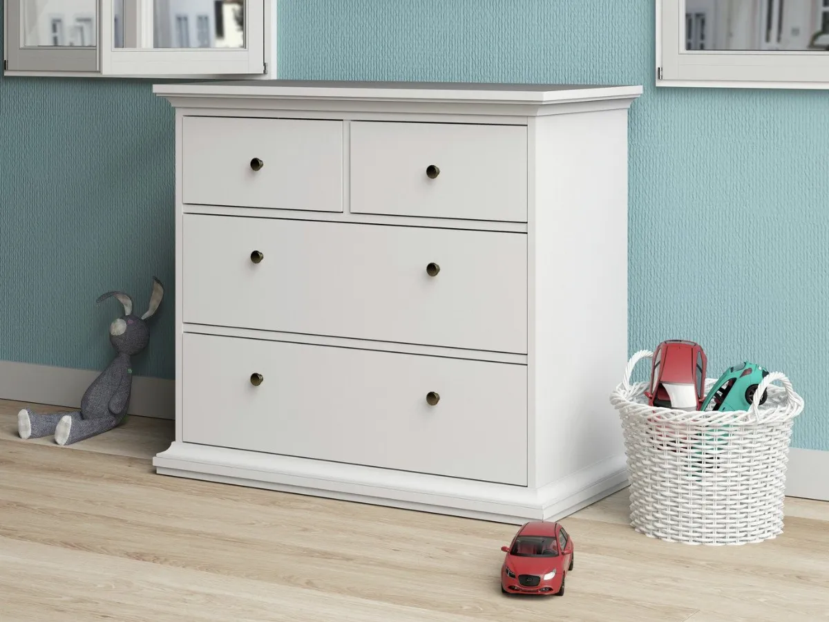 White 4-drawer chest