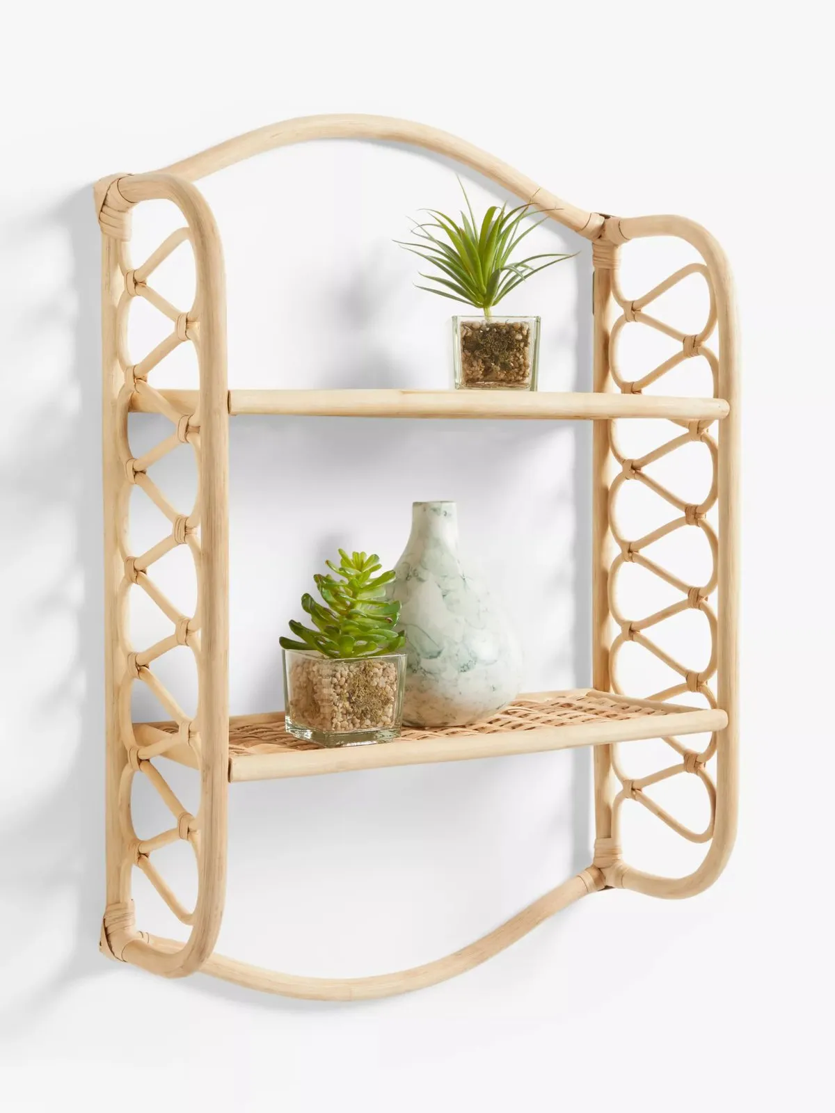 2-tier rattan wall shelf