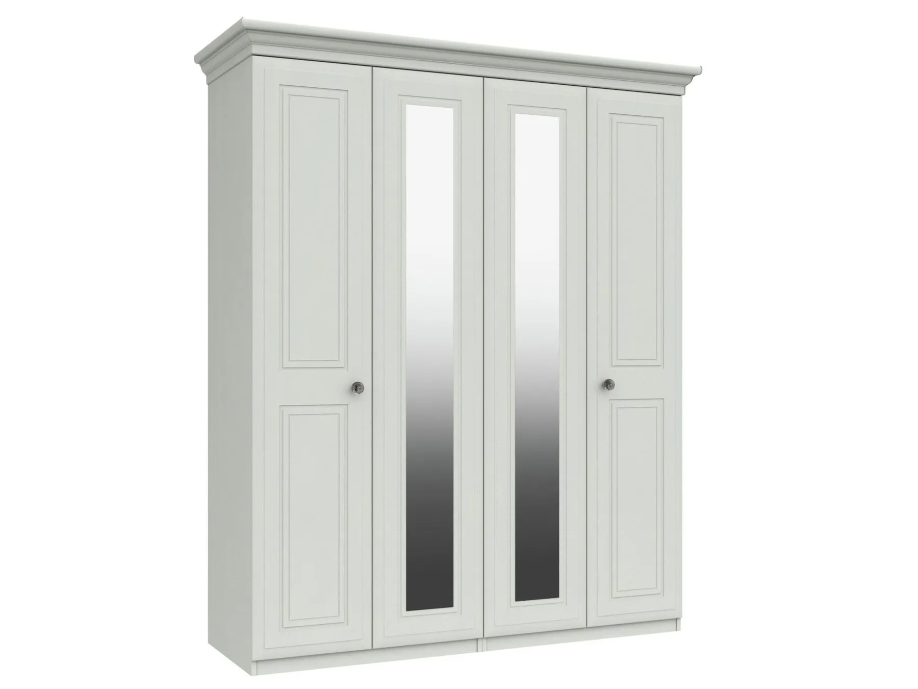 White, 4-door mirrored wardrobe