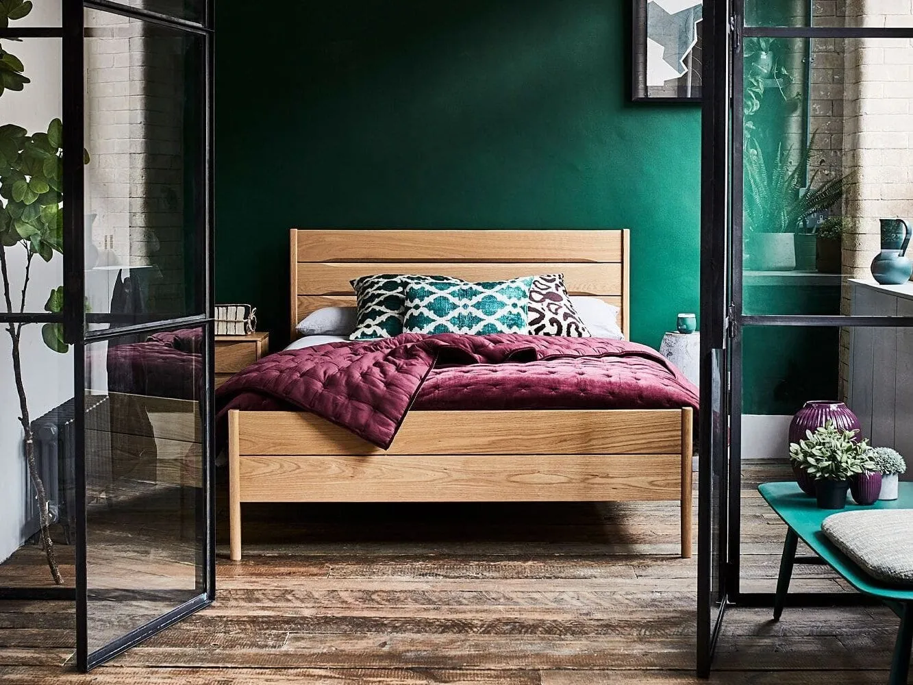 Oak frame bed