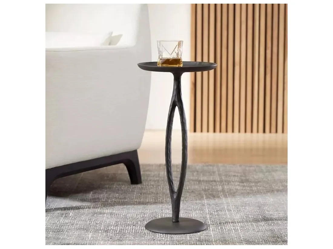 Bronze drinks table with sculpted stem base
